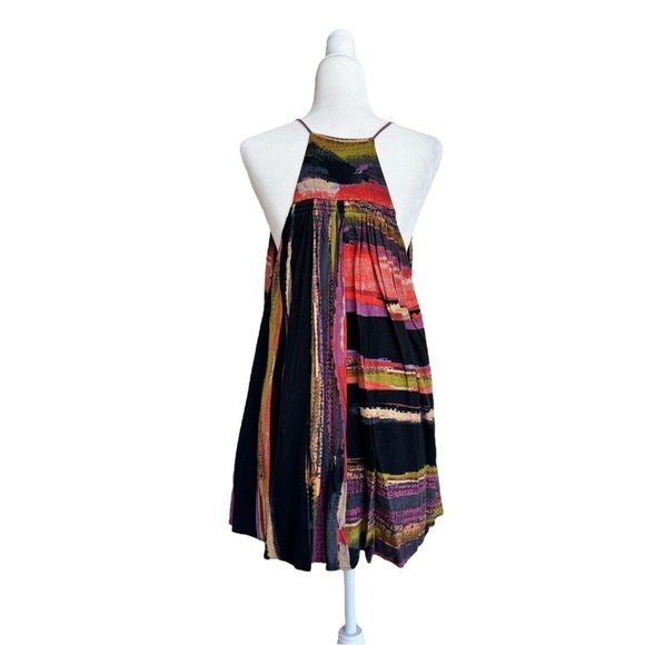 Free People Painted Stripe Mini Sleeveless Trapeze Swing Womens Size XS Colorful - Picture 4 of 14